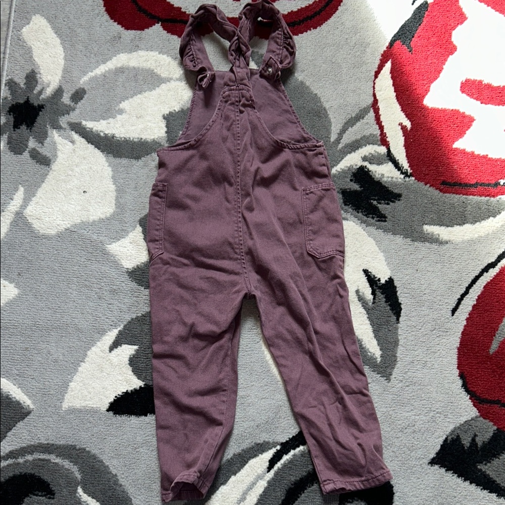 Purple kids Overalls with Ruffle Straps